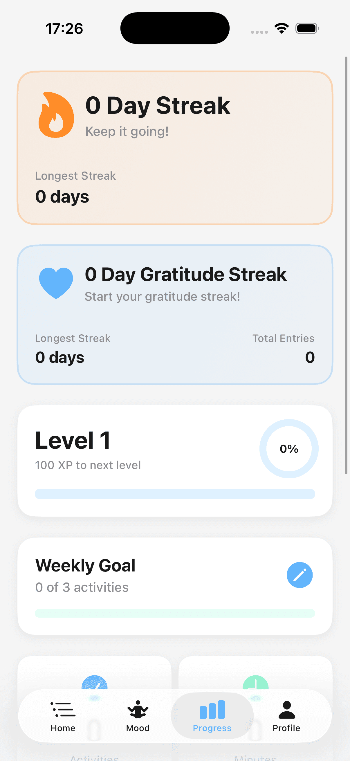 Mood Fast progress screen